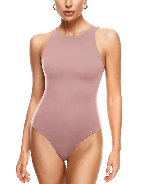 Halter Neck Thong Bodysuit for Women