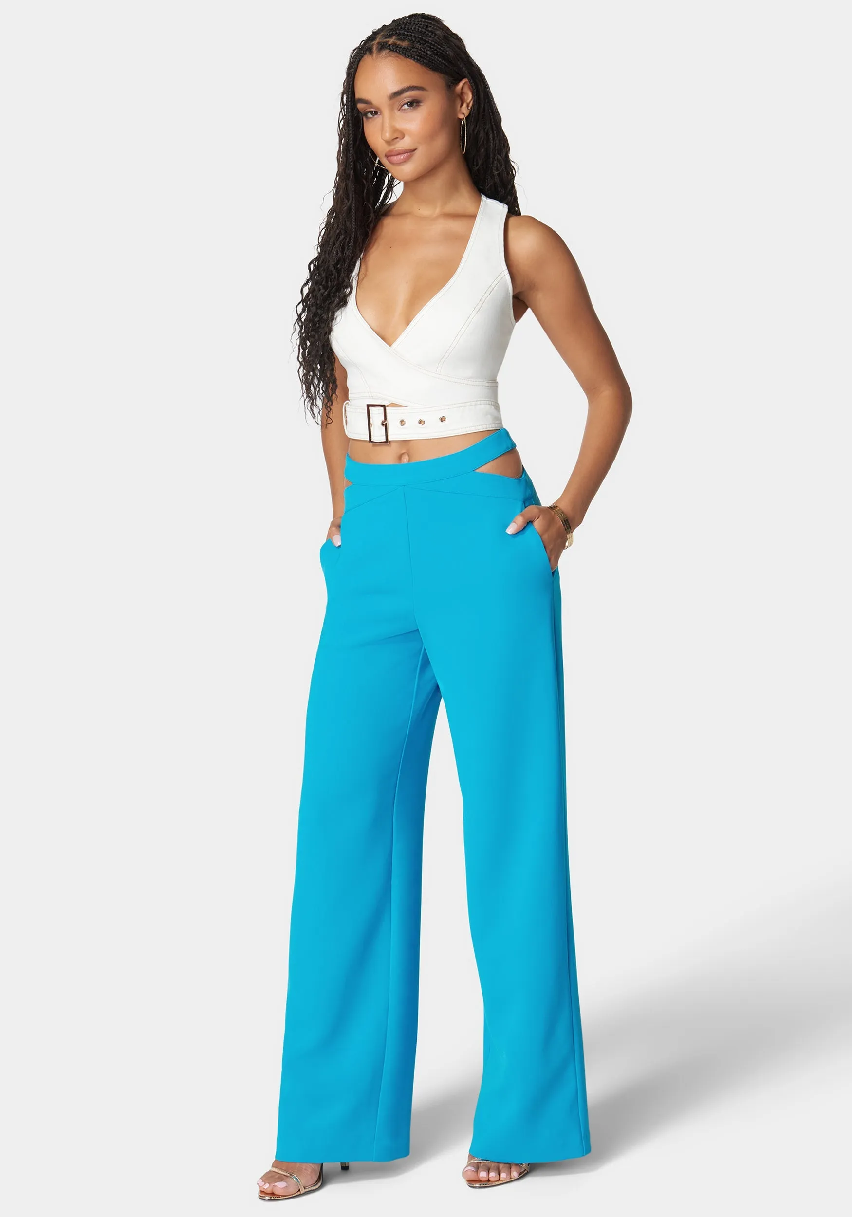 High Waist Side Cutout Trouser