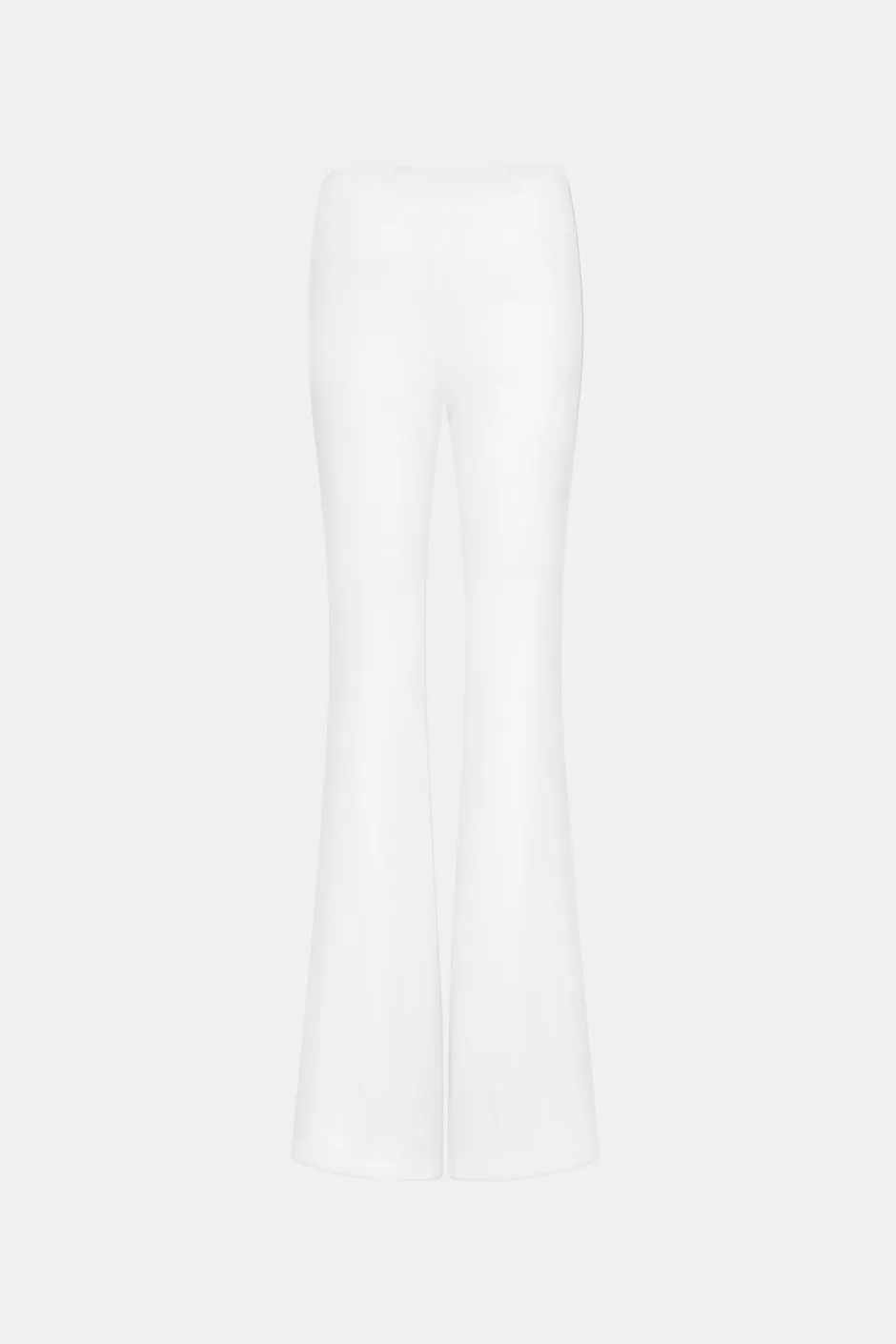 High Waisted Satin Trousers - White