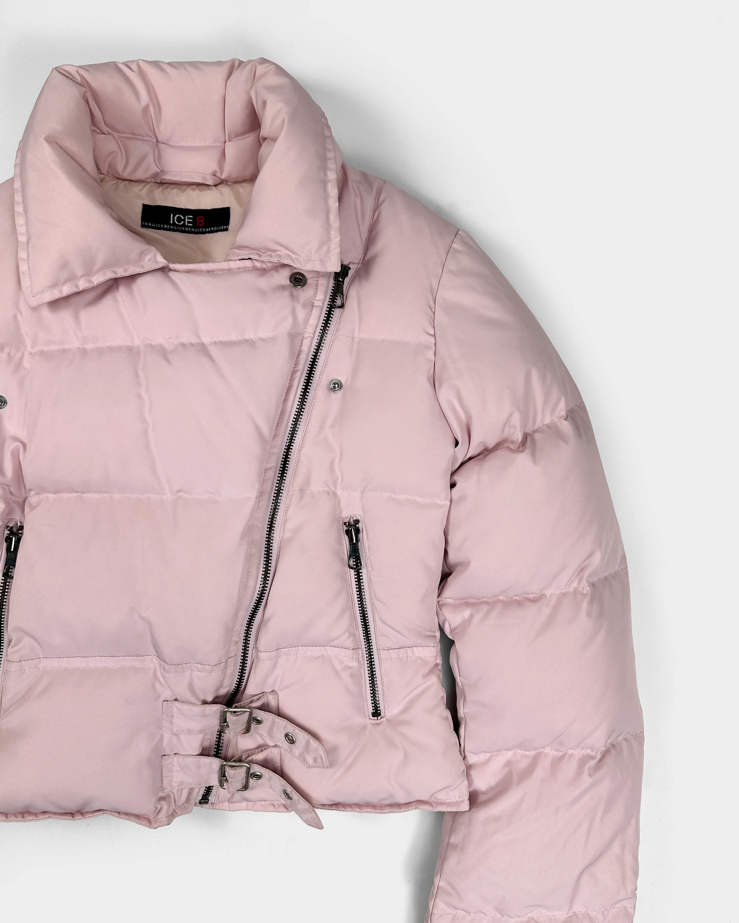 Iceberg Pink Cropped Puffer Jacket 2000's