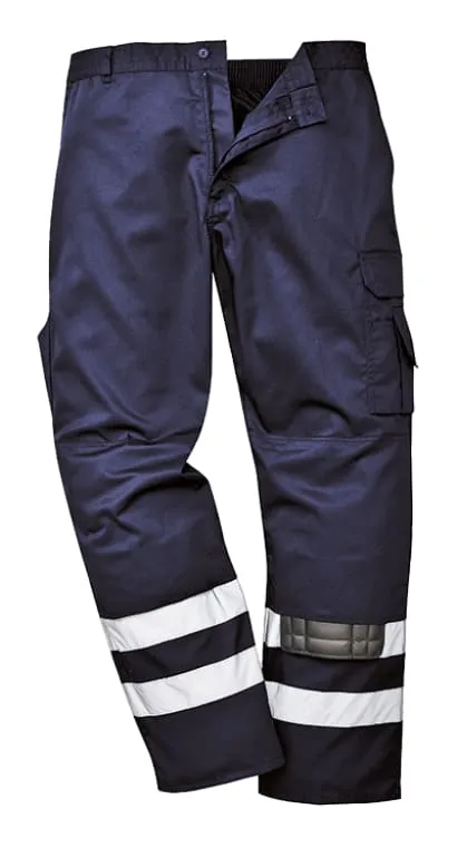 Iona enhanced visibility Combat work Trousers Part Elasticated waist Portwest S917