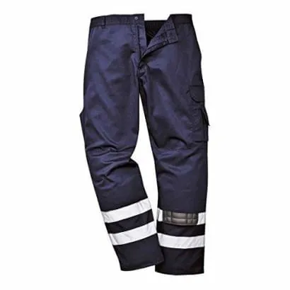 Iona enhanced visibility Combat work Trousers Part Elasticated waist Portwest S917