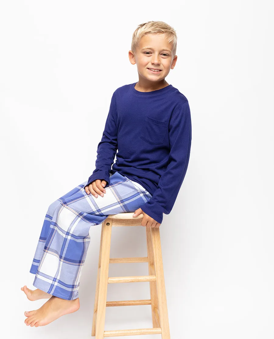 Jamie Boys Jersey T-shirt and Check Pyjama Set