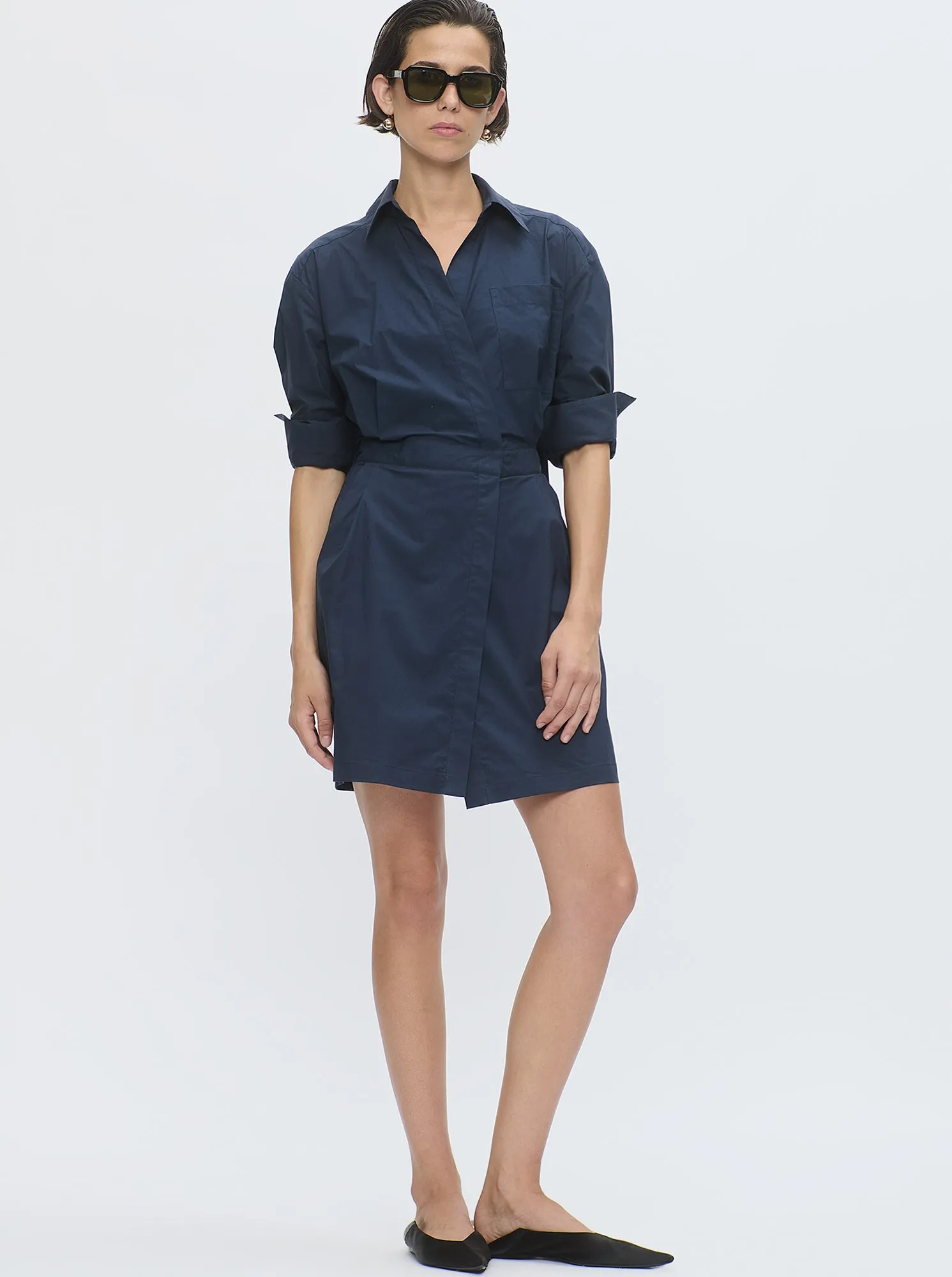 JAXINA Wrap shirt dress Navy