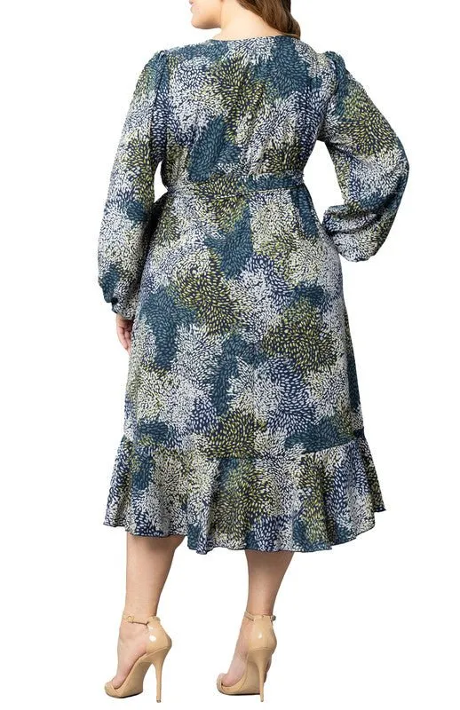 Julia Long Sleeve Wrap Dress - Plus