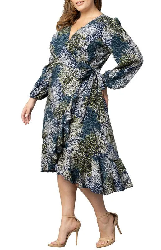 Julia Long Sleeve Wrap Dress - Plus