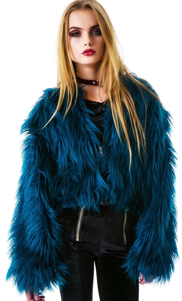 Juliet Cropped Faux Fur Jacket