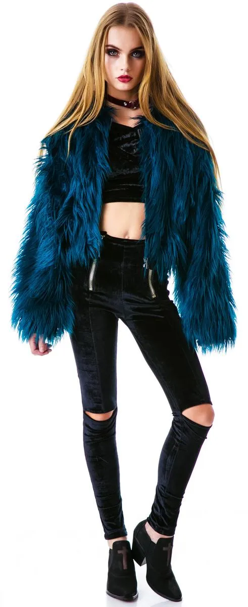 Juliet Cropped Faux Fur Jacket