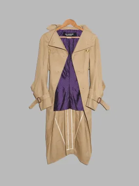 Junya Watanabe Comme des Garcons spring 2006 beige cotton open trench coat - S