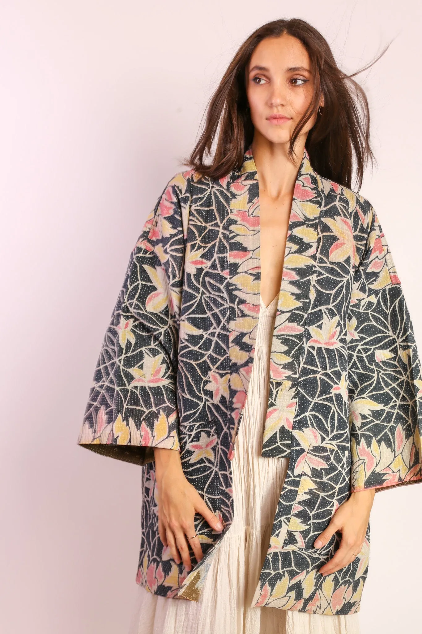 KANTHA  KIMONO JACKET LAMAZ