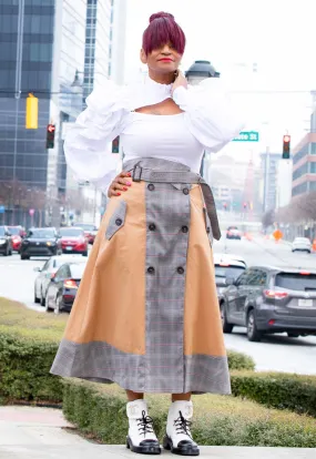 Khaki/Plaid Skirt