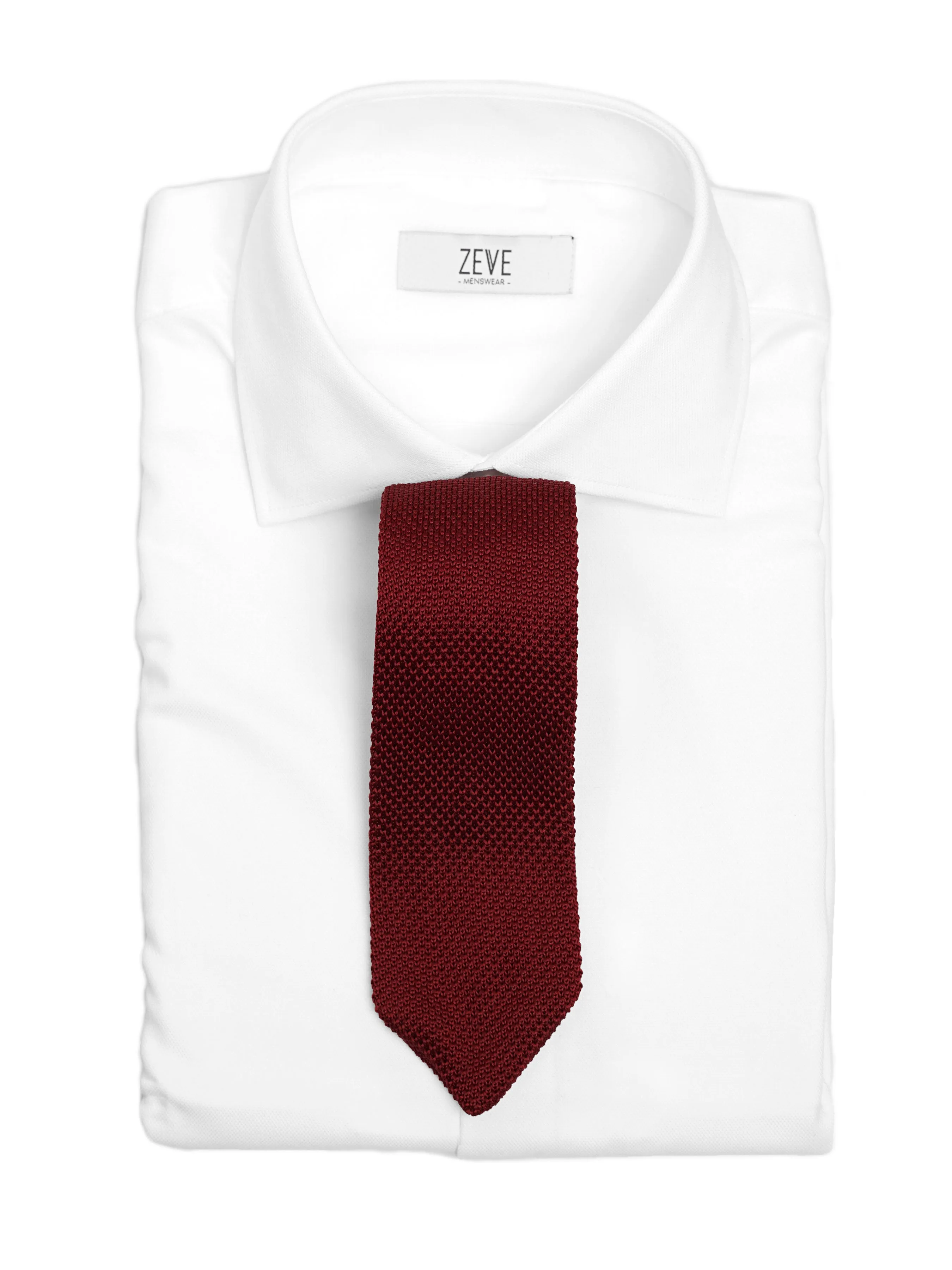 Knit Tie - Red Burgundy