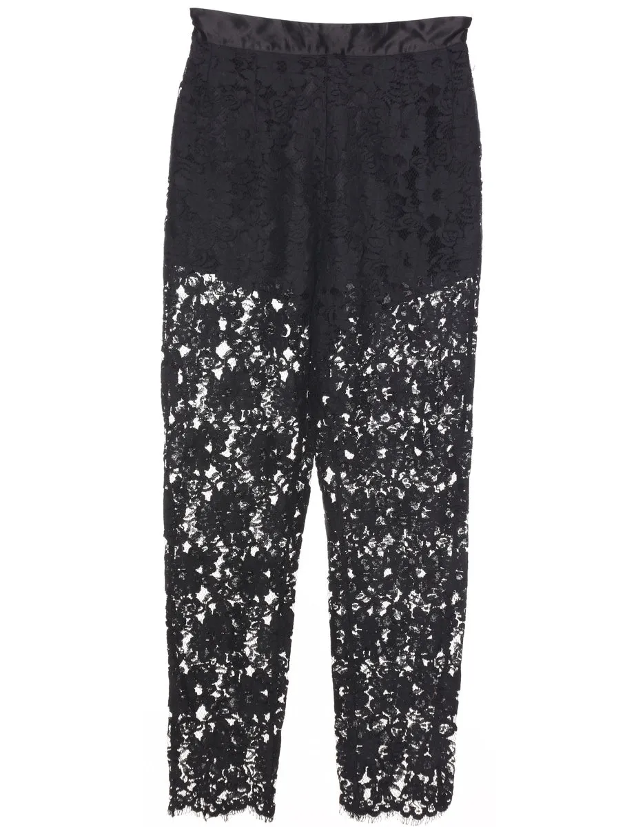 Lace Black Trousers - W25 L26