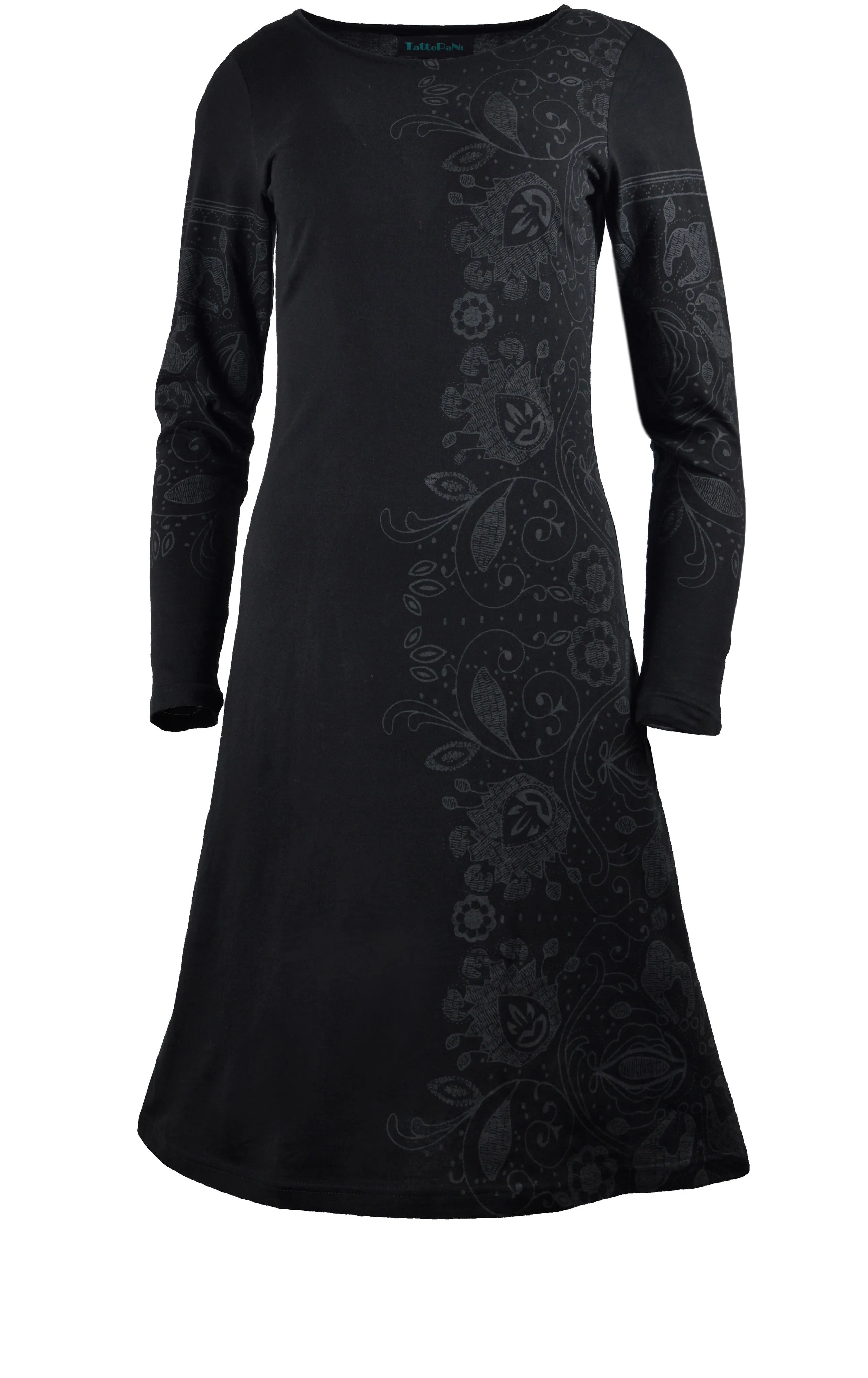 Ladies Long Sleeve Dress With Side & Sleeve Print. (No Refund/ No Exchange)