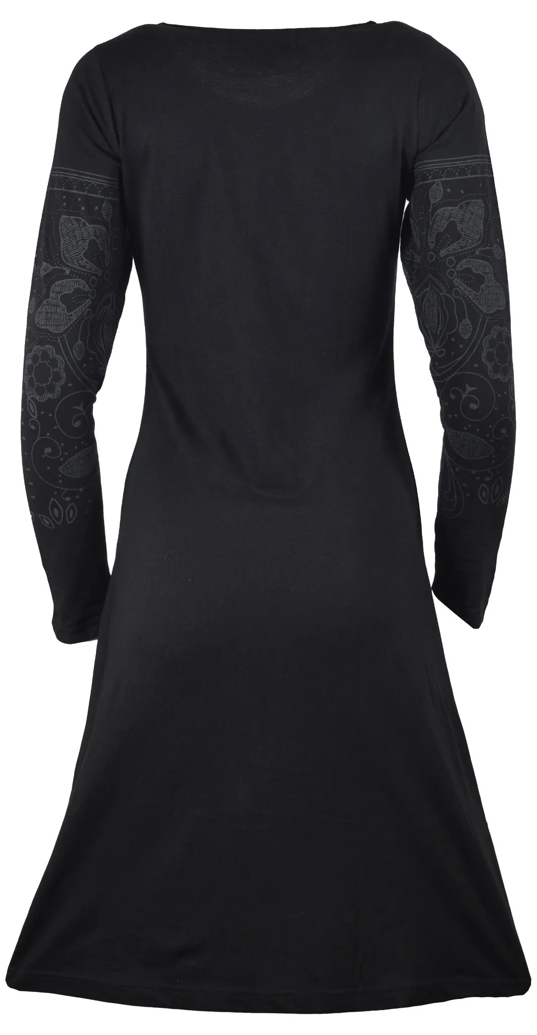 Ladies Long Sleeve Dress With Side & Sleeve Print. (No Refund/ No Exchange)