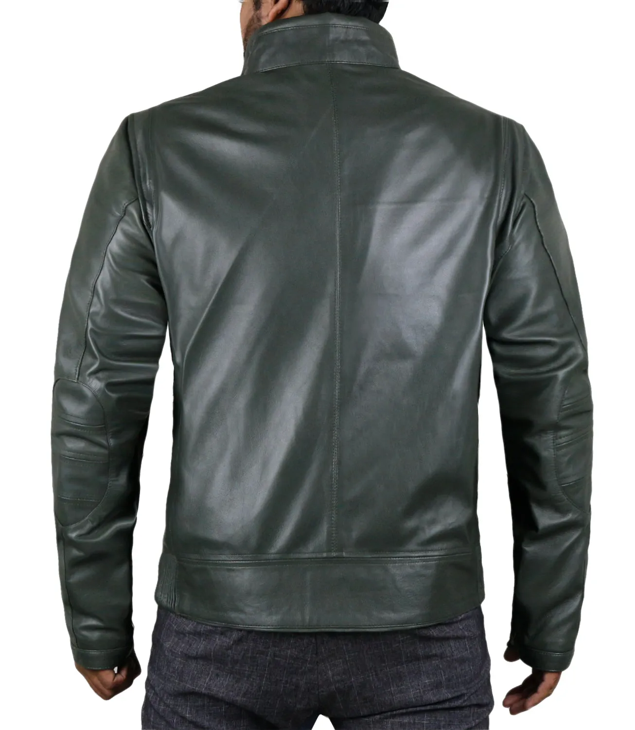 Leather Jackets Hub Mens Genuine Lambskin Leather Jacket (Black, Racer Jacket) - 1501314