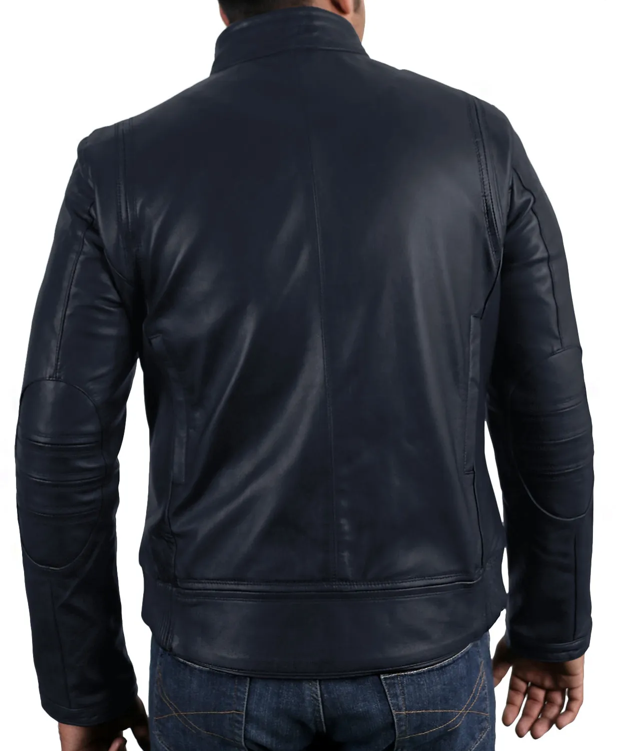 Leather Jackets Hub Mens Genuine Lambskin Leather Jacket (Black, Racer Jacket) - 1501314