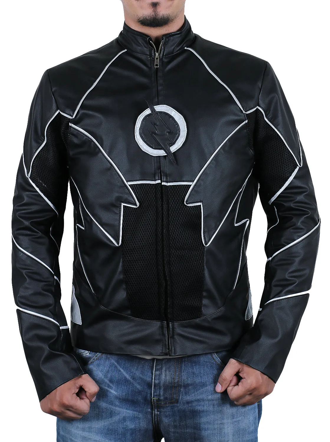 Leather Jackets Hub Mens Synthetic Leather Jacket (Black, Fencing Jacket) - 1701012