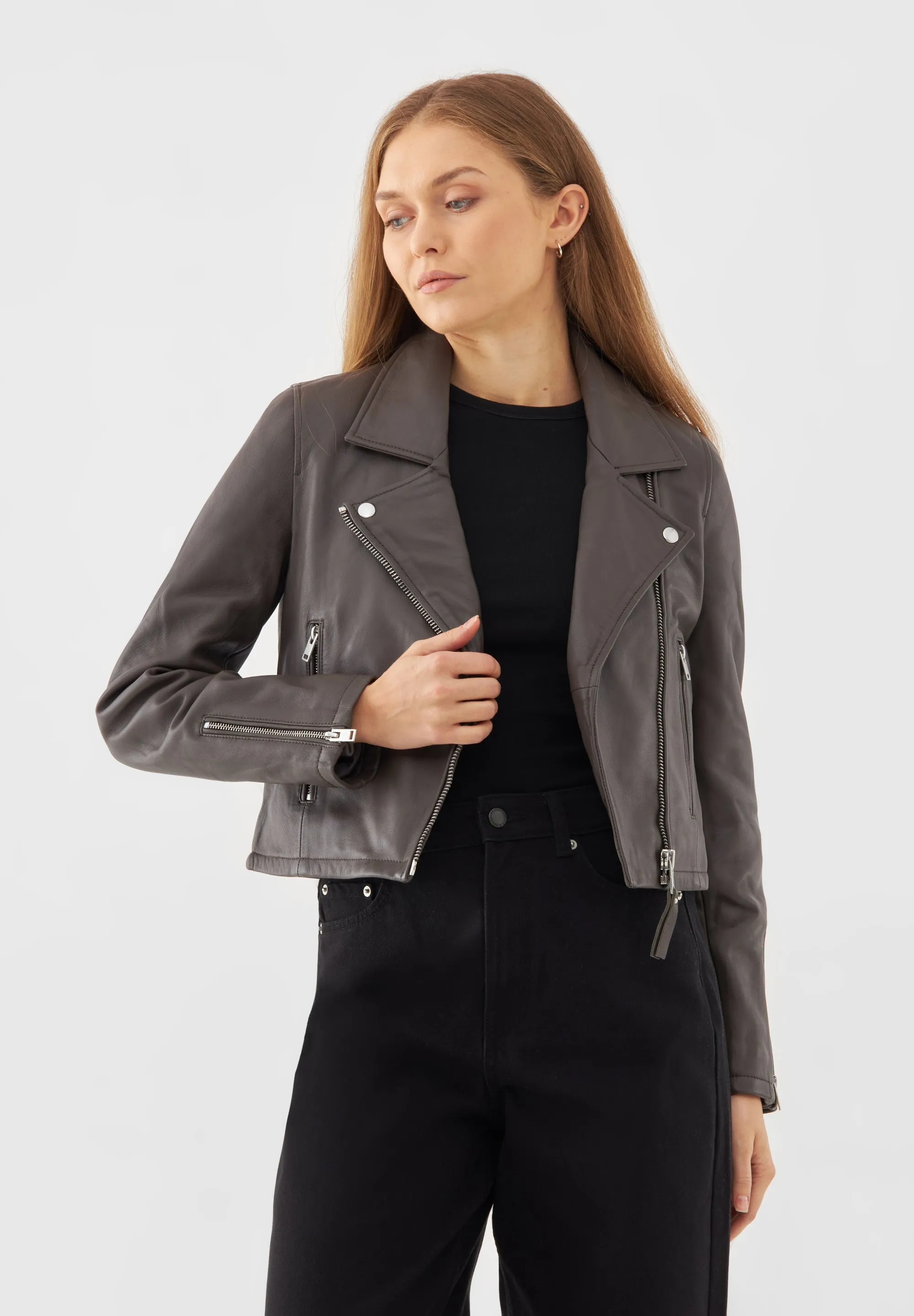 Leather Minimal Biker Jacket