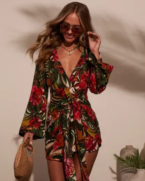 Lost In The Tropics Wrap Mini Dress