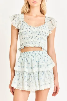 Loveshackfancy Ruffle Mini Skirt in Angel Falls