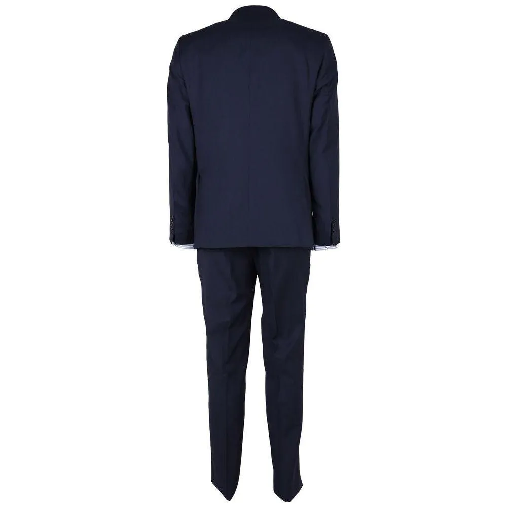 Made in Italy Blue Virgin Wool Men's Suit