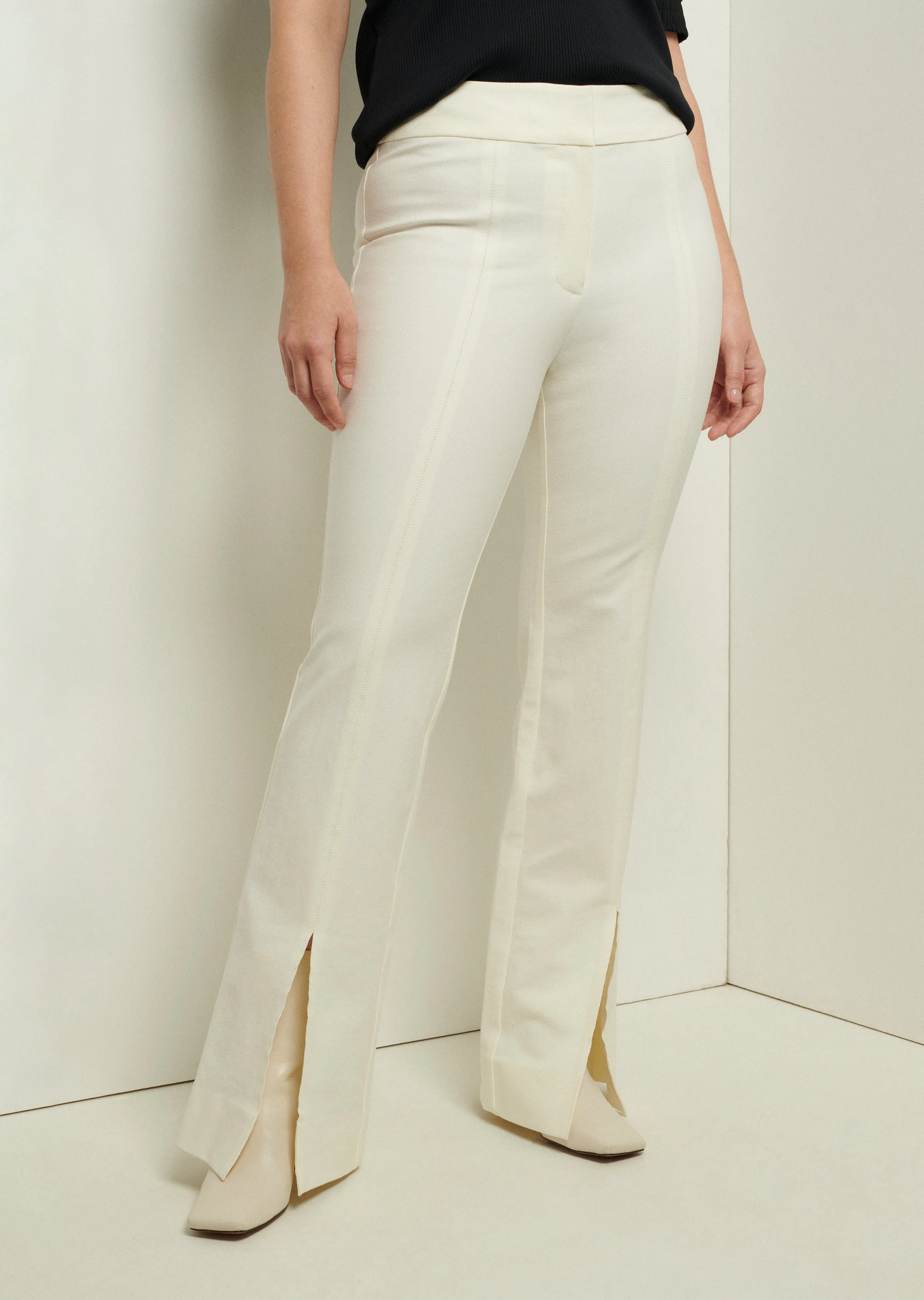 Maeve Front Slit Trousers - Soft White