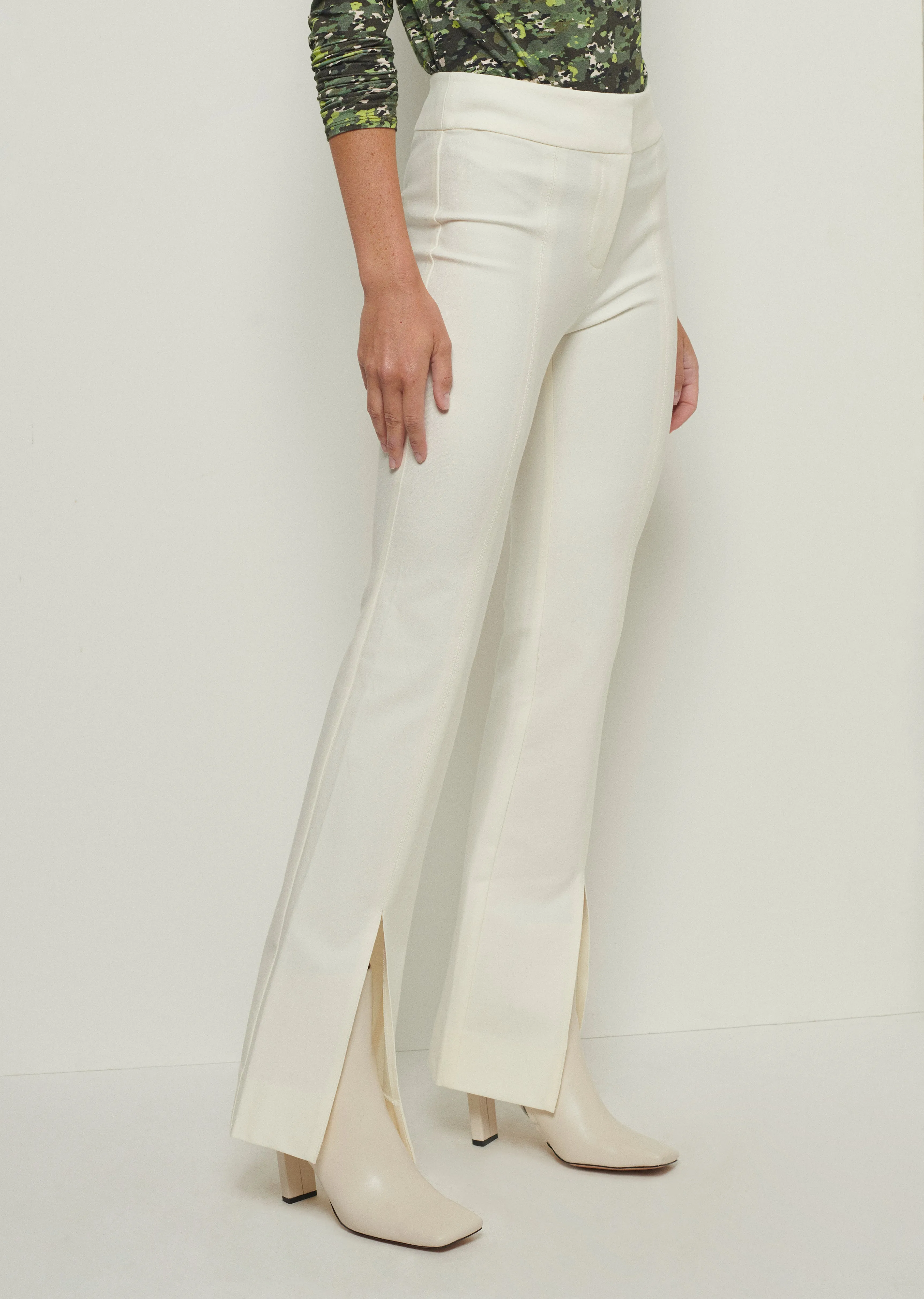 Maeve Front Slit Trousers - Soft White