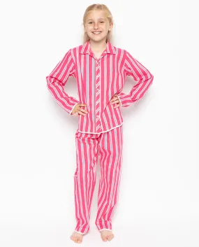 Mallory Pink Sateen Stripe Pyjama Set