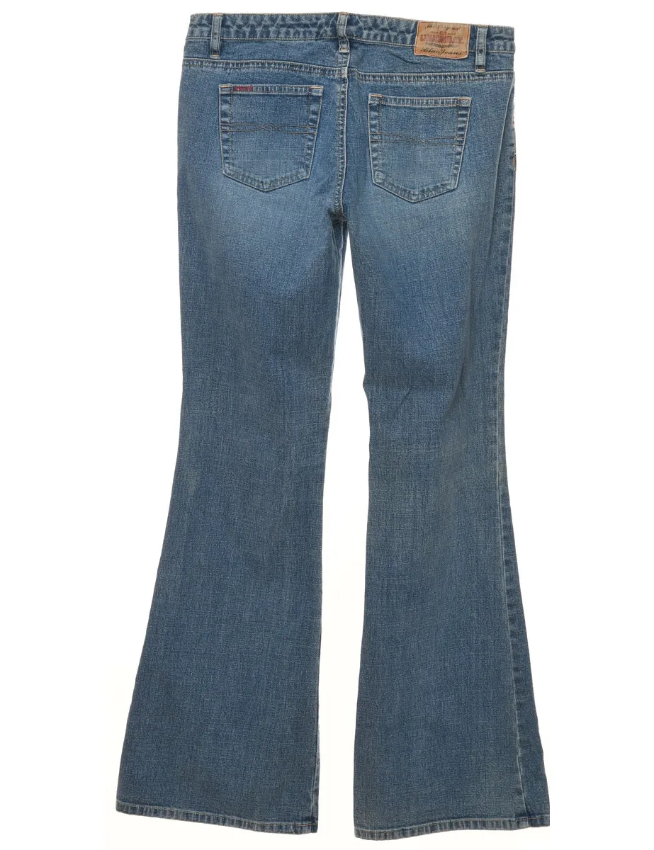 Medium Wash Flared Y2K Low-Rise Jeans  - W30 L32