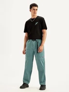 Men's Blue Cargo Fit Trousers