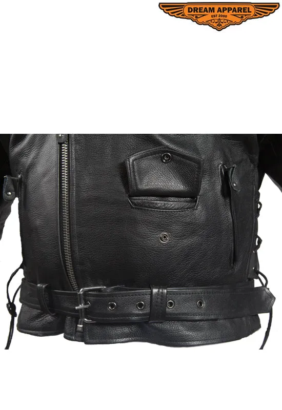 Mens Leather Jacket With Air Vents