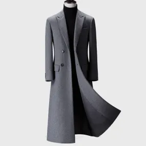 Men's woolen cloth trench coat