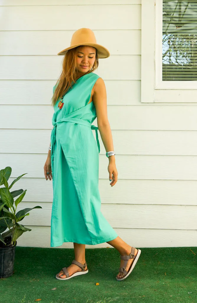 Mint Organic Cotton Wrap Dress