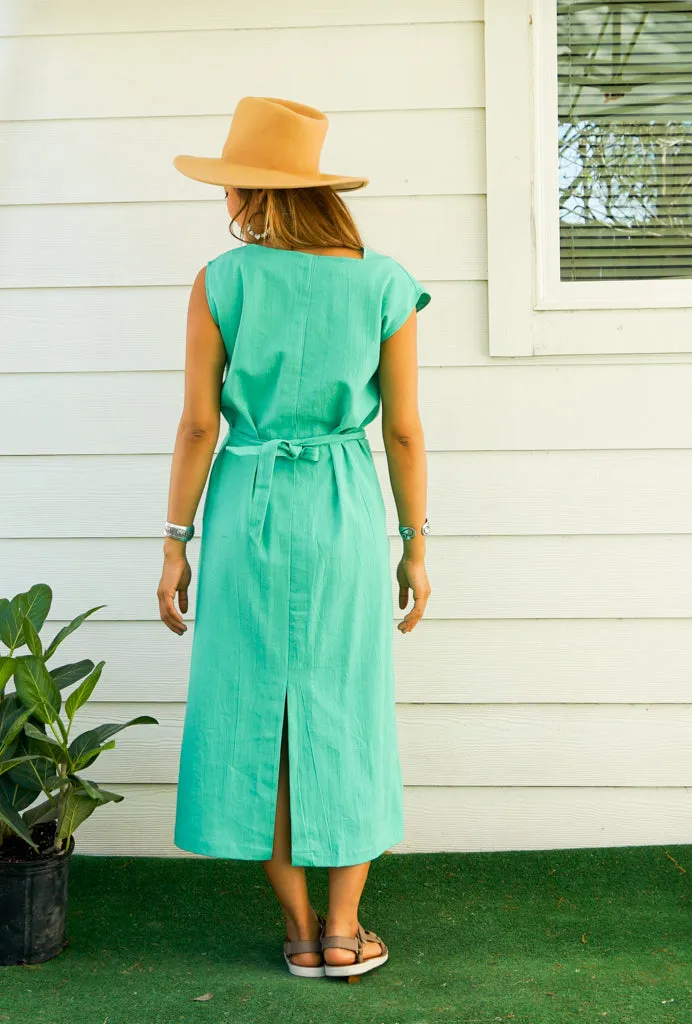 Mint Organic Cotton Wrap Dress