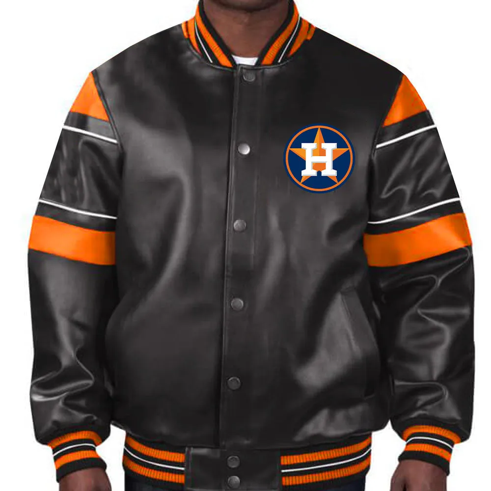 MLB Houston Astros Leather Jacket For Men and Women