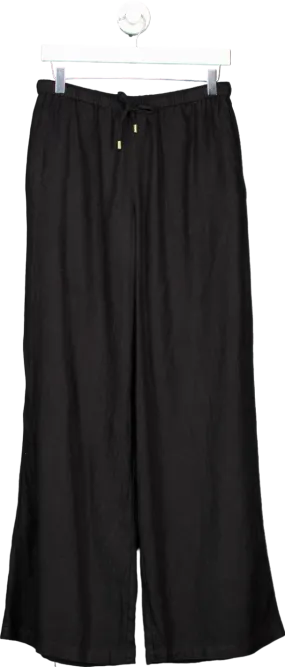 Monday Black Linen Blend Trousers UK P