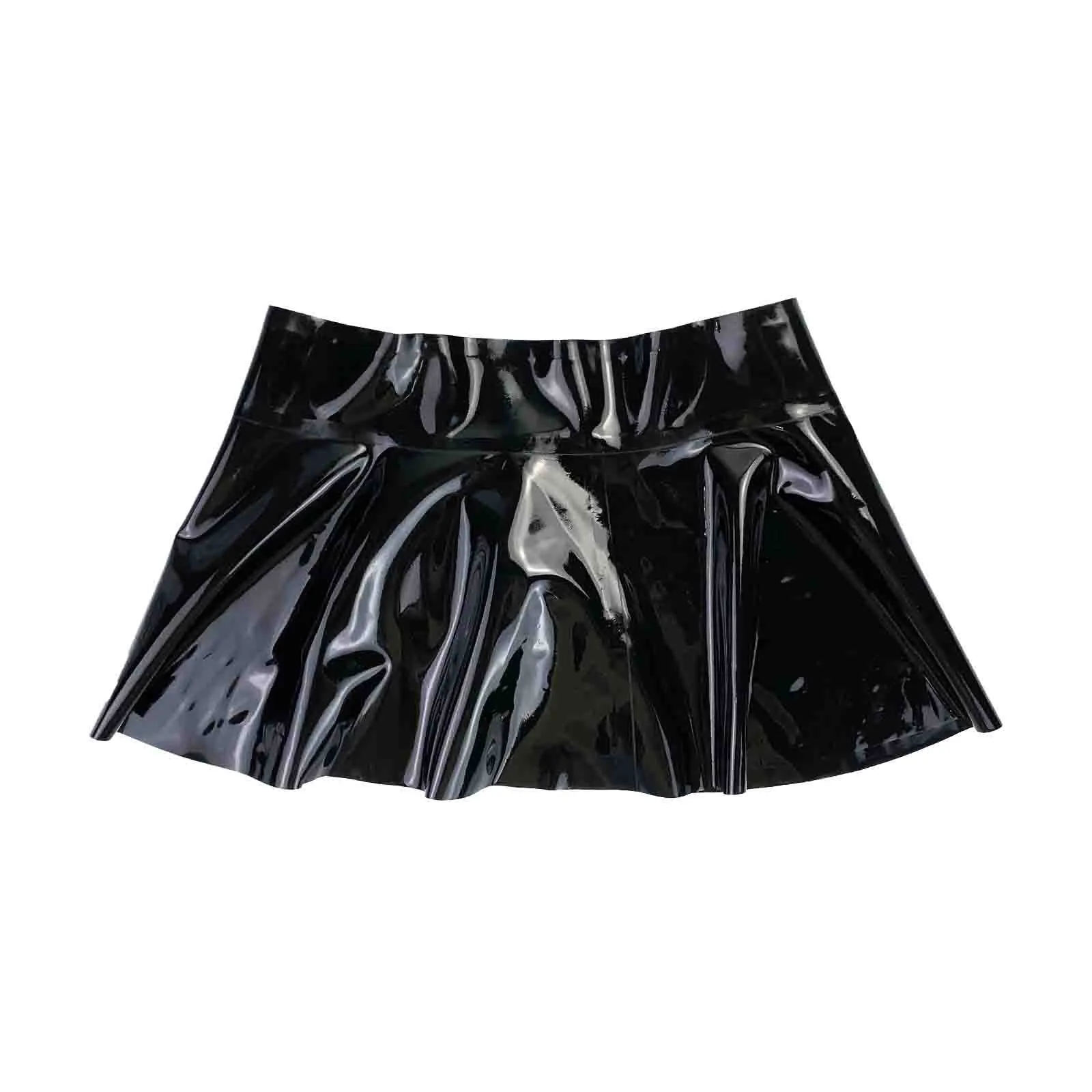 MONNIK Latex Fashion Skirt Miniskirt Sexy Women's Rubber Pleated Skirt Custom Made for fetish Catsuit Club party wear