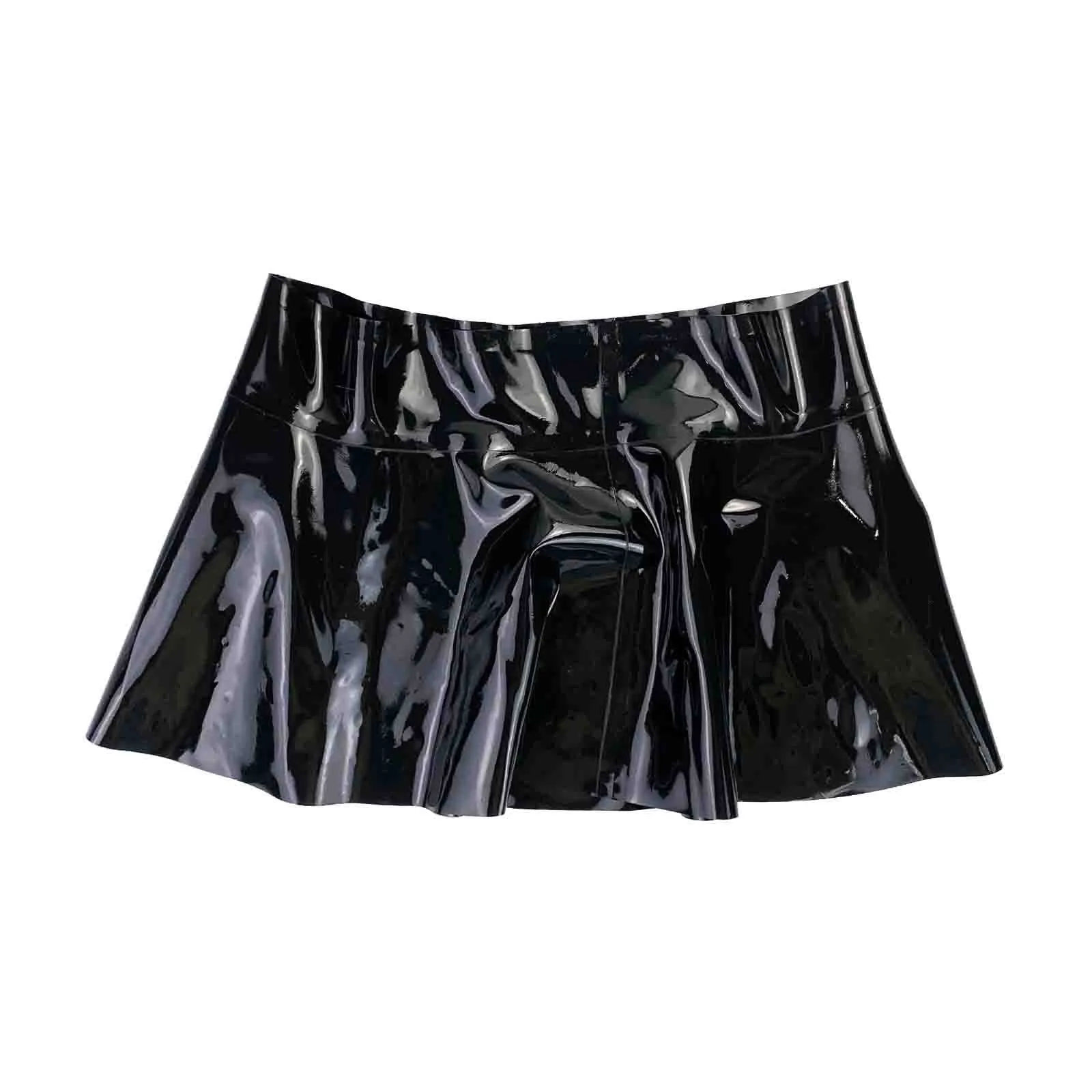 MONNIK Latex Fashion Skirt Miniskirt Sexy Women's Rubber Pleated Skirt Custom Made for fetish Catsuit Club party wear