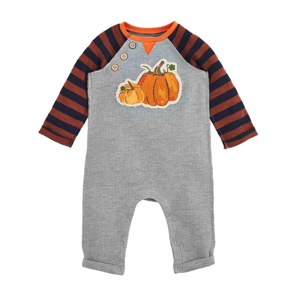 Mud Pie Kids Baby Boys Pumpkin Patch Waffle Weave 1 Pc Autumn Set