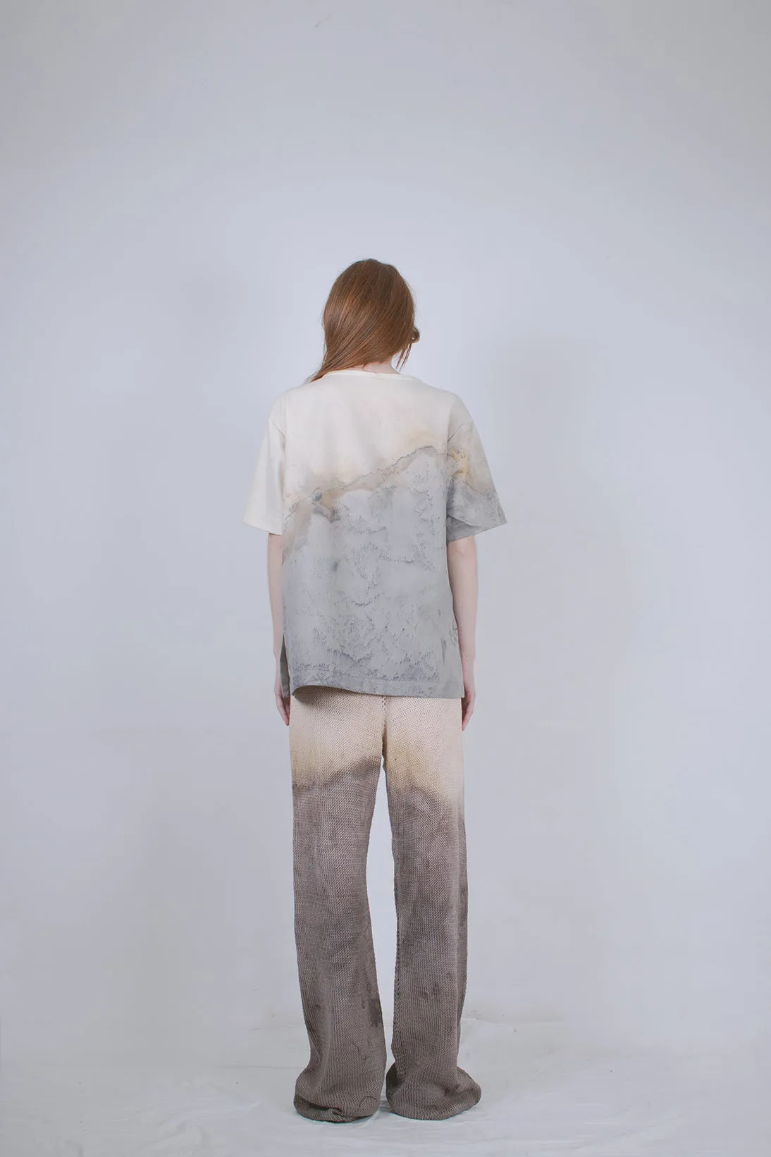 Naturally Dip-dyed Hand-knitted Trousers