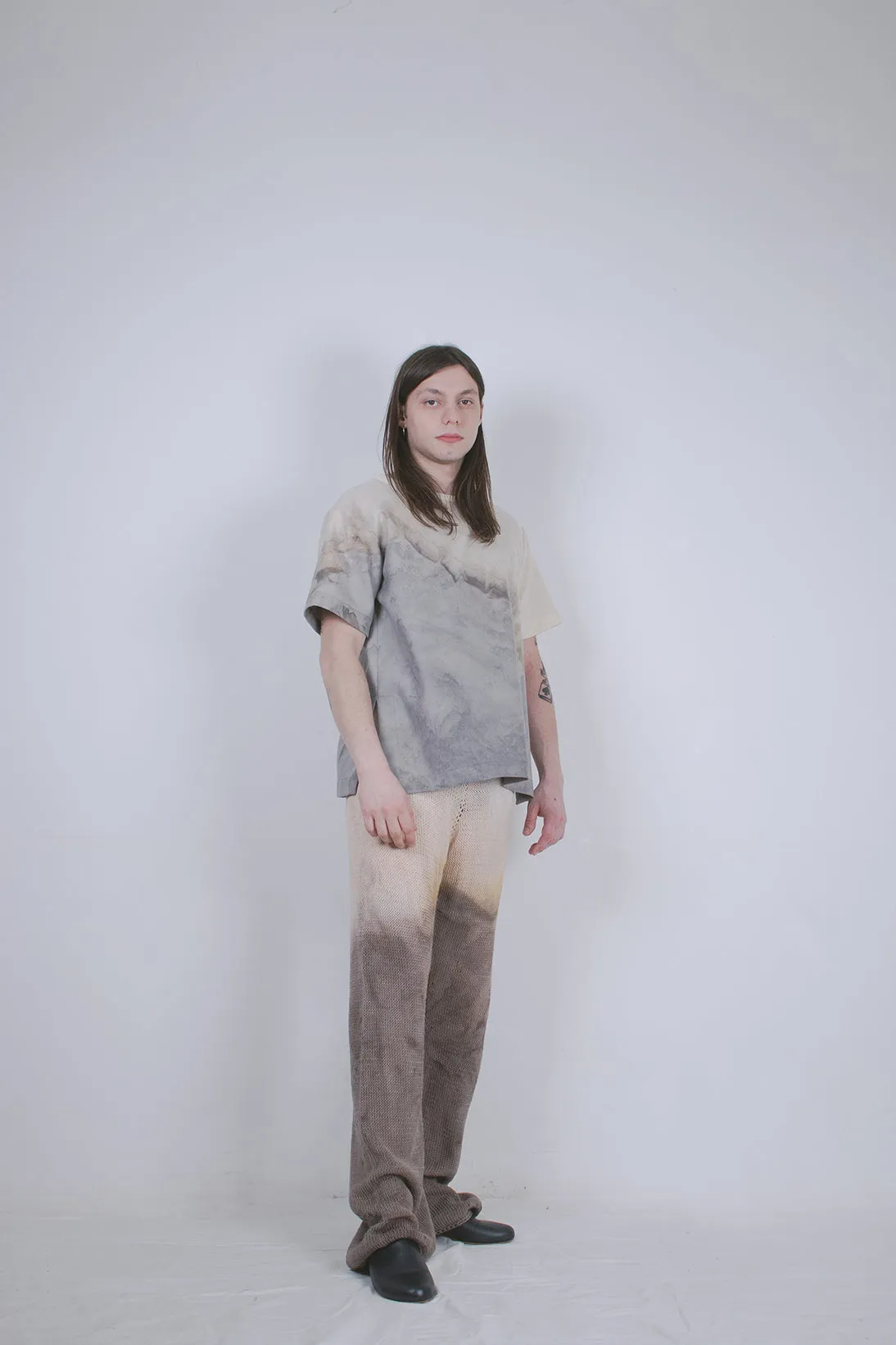 Naturally Dip-dyed Hand-knitted Trousers