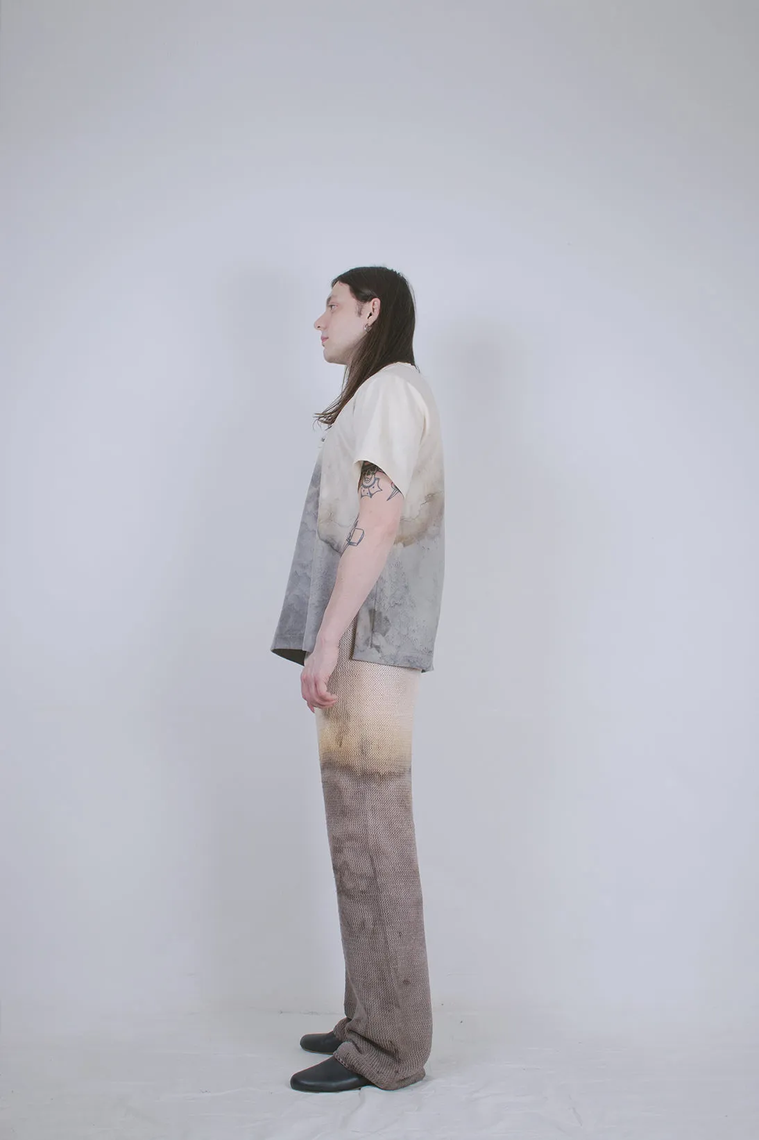 Naturally Dip-dyed Hand-knitted Trousers