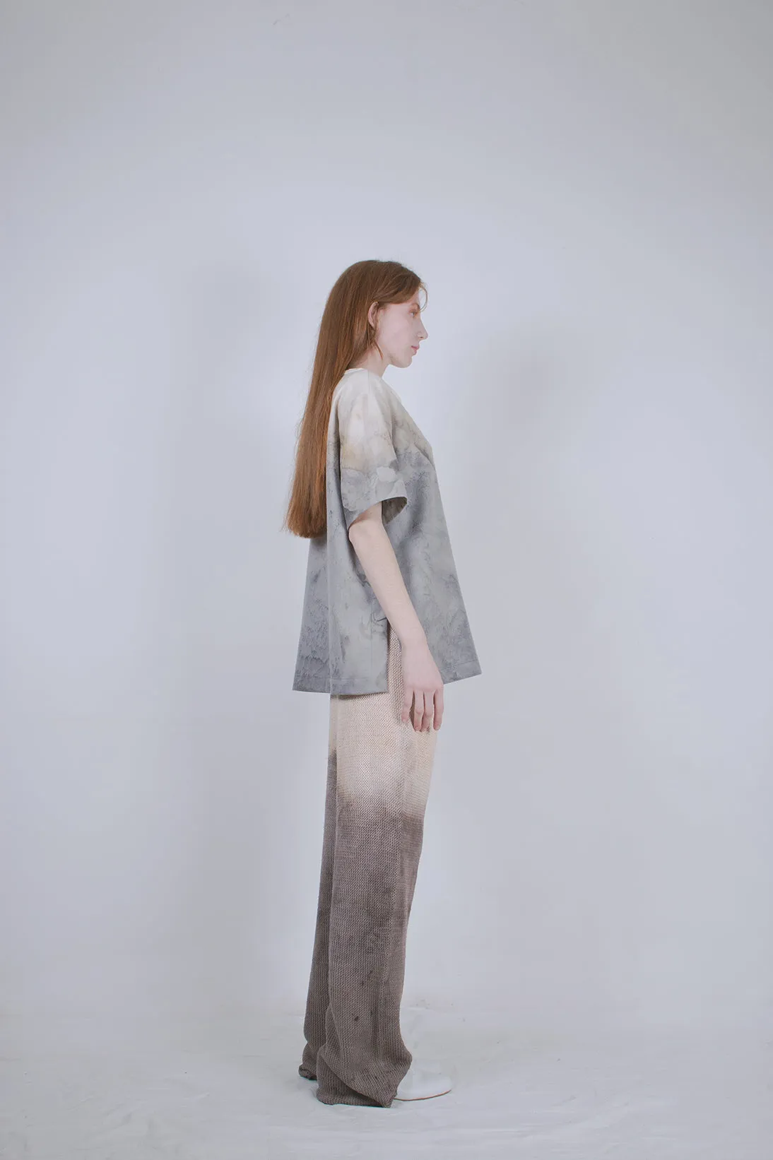 Naturally Dip-dyed Hand-knitted Trousers