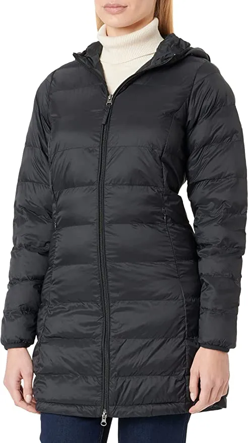 New Amazon Essentials Womens Lightweight Water-Resistant Hooded Puffer Coat, Black, Sz L!