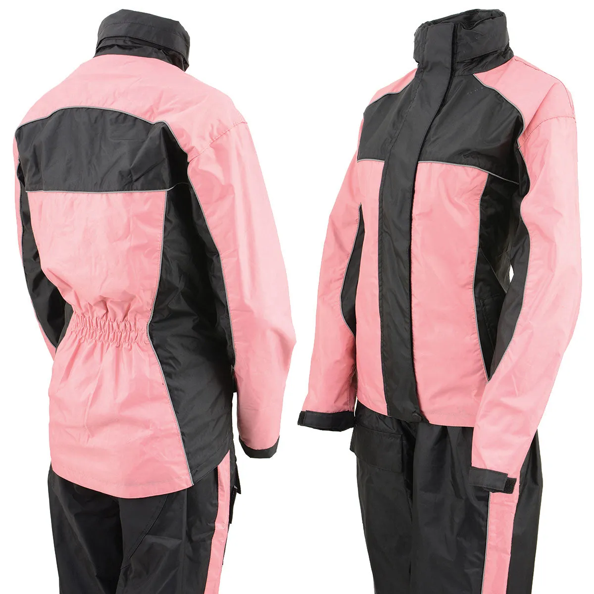 NexGen SH222201 Ladies Black and Pink Oxford Water Proof Rain Suit