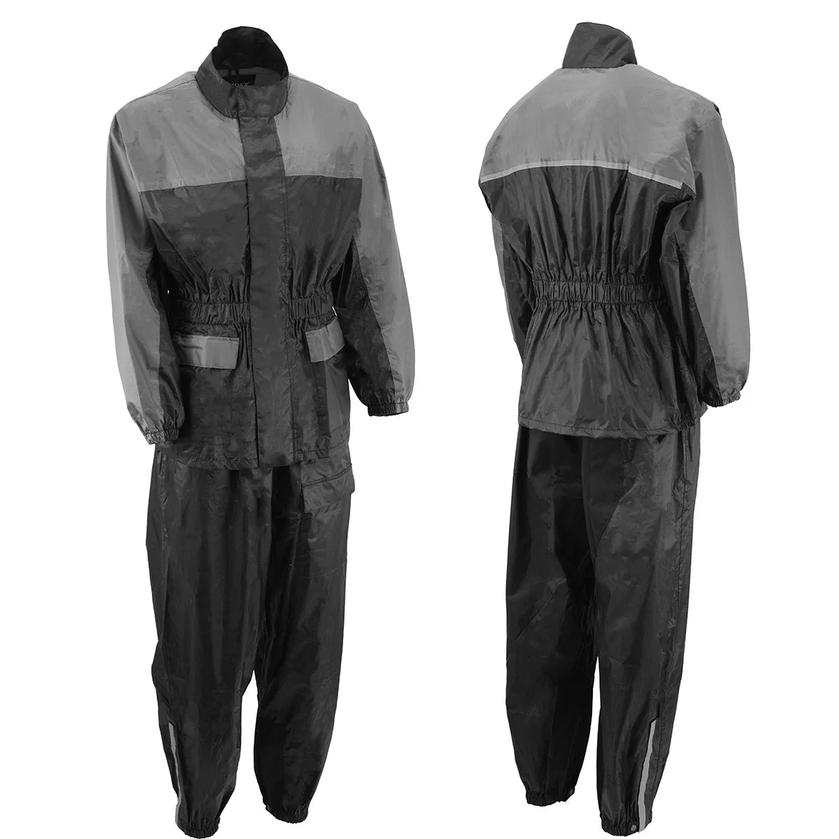 NexGen XS5031 Women's Grey and Black Water Proof Rain Suit with Cinch Sides