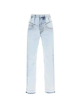 Noemie Acid-Washed Straight-Leg Jeans