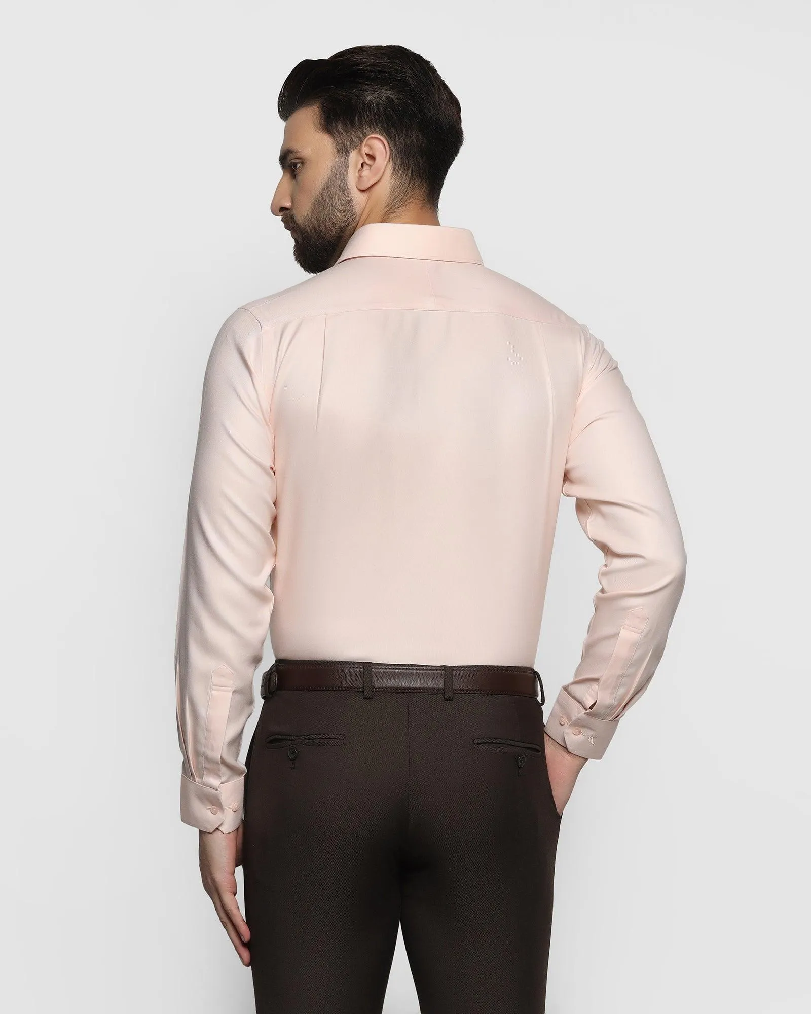 Non Iron Formal Peach Textured Shirt - Decade