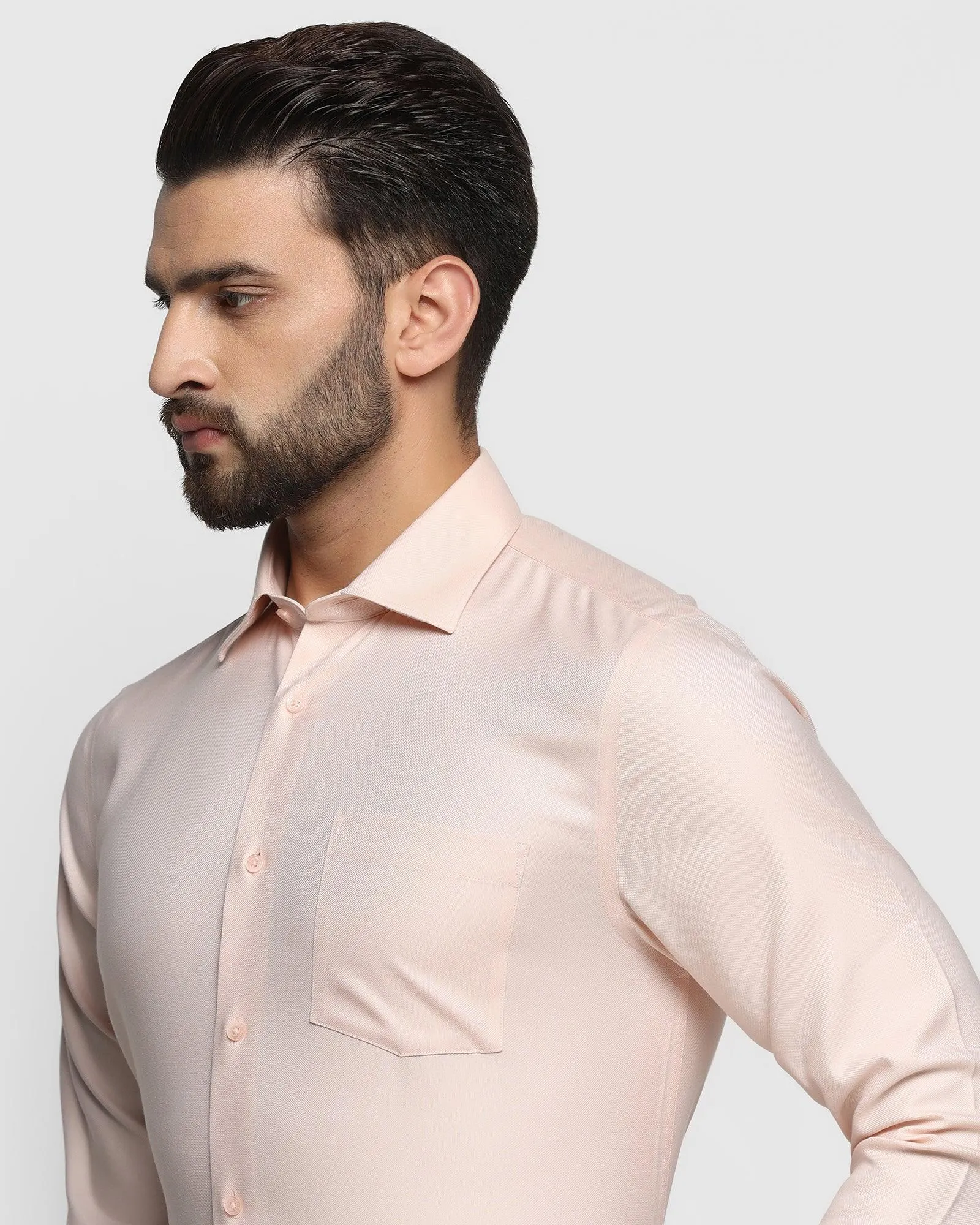 Non Iron Formal Peach Textured Shirt - Decade